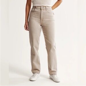 Abercrombie Ultra High Rise 90s Straight Jean in oat